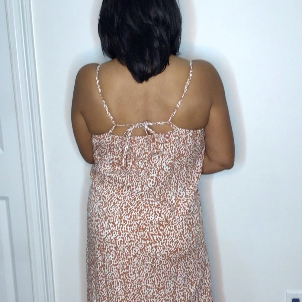 Old Navy Leopard Print Slip Dress Size Large with Side Slit - Picture 2 of 8